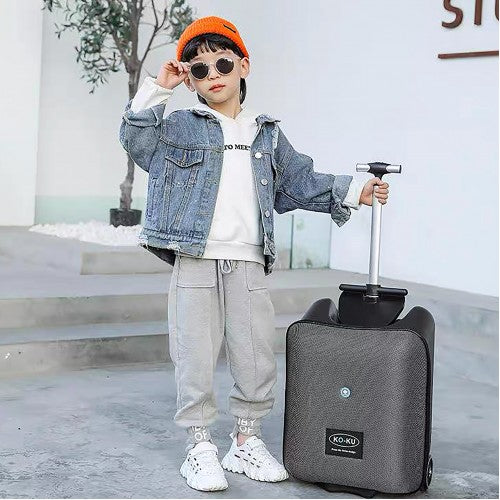 Koku Baby Travel Stroller/Ride On Cabin Size Expandable Luggage - Black-4