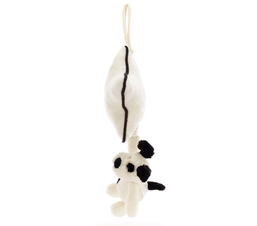 Jellycat Bashful Black & Cream Puppy Musical Pull (MP4BCP)