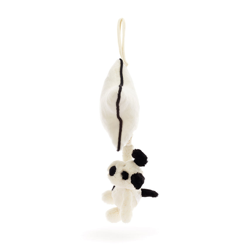 Jellycat Bashful Black & Cream Puppy Musical Pull (MP4BCP)