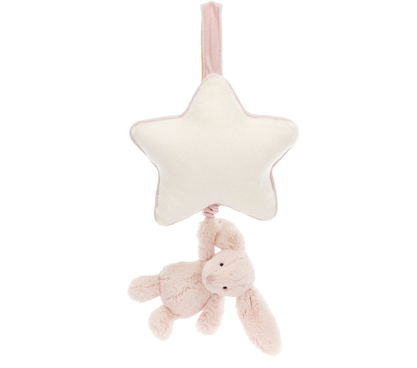 Jellycat Bashful Blush Bunny Musical Pull (MP4BLU)