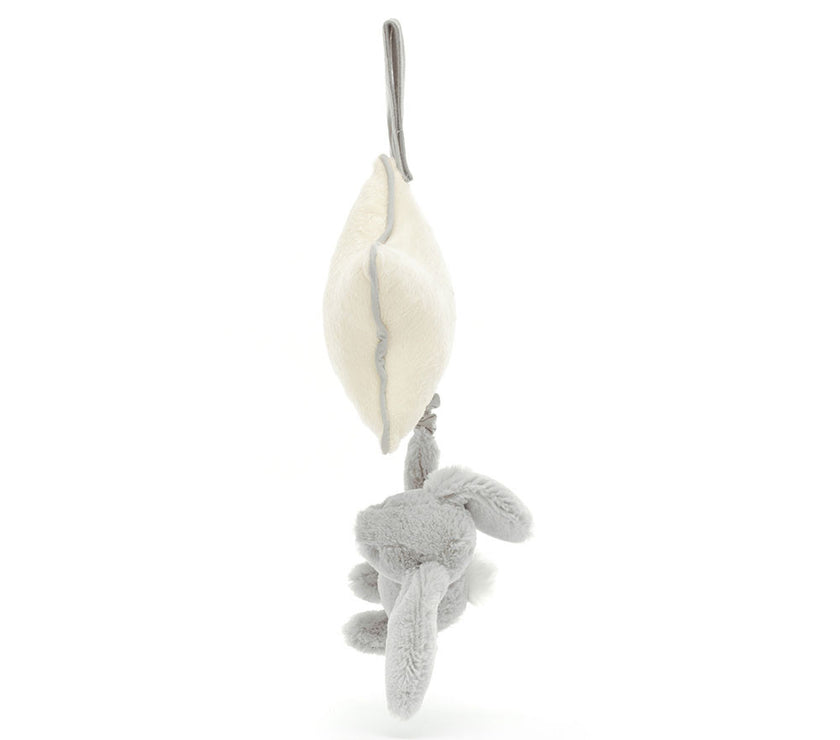 Jellycat Bashful Silver Bunny Musical Pull (MP4BSL)