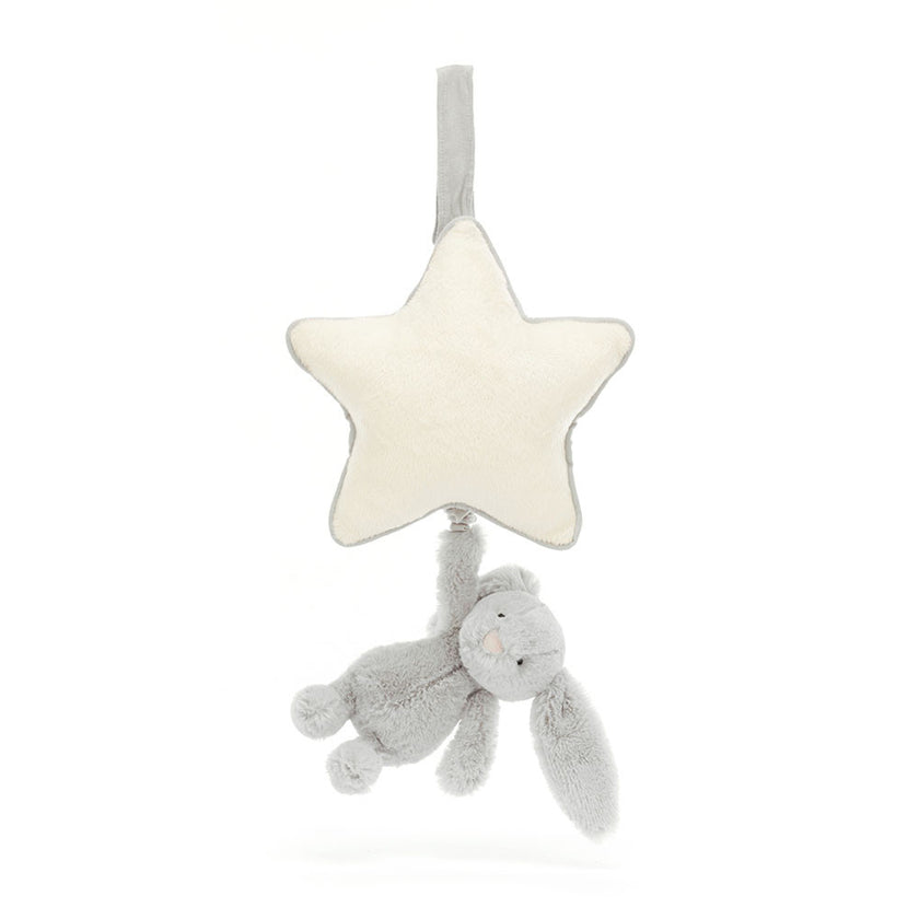 Jellycat Bashful Silver Bunny Musical Pull (MP4BSL)