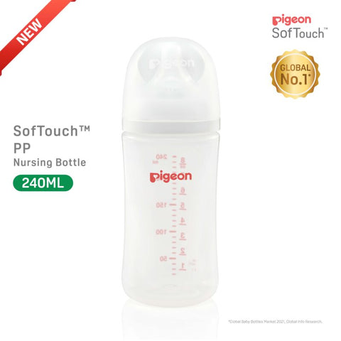 Pigeon SofTouch™ PP Nursing Bottle - Logo 240ml x2
