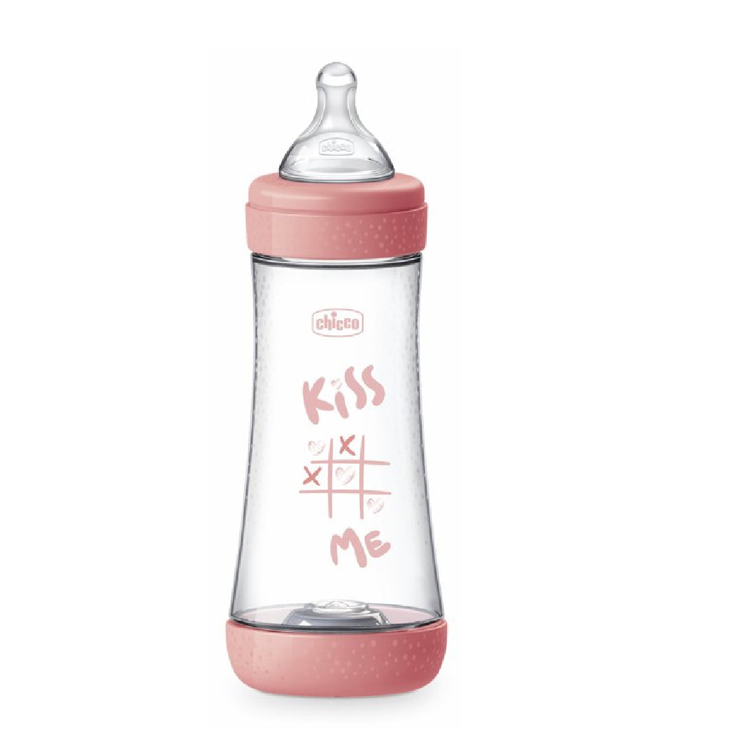 Chicco Perfect5 PP Silicone Feeding Bottle- 150ml/ 240ml/300ml (Pink/Blue)-3