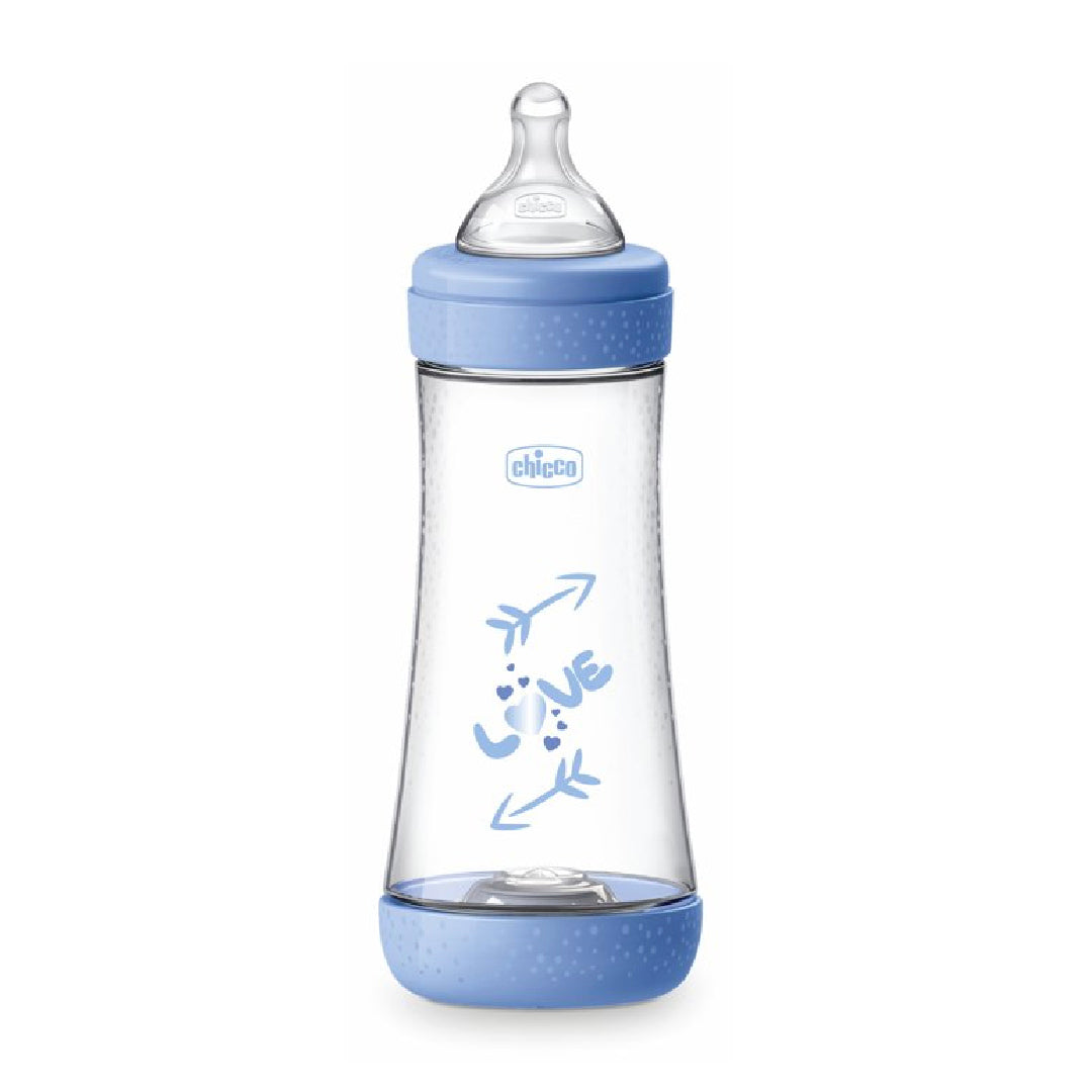 Chicco Perfect5 PP Silicone Feeding Bottle- 150ml/ 240ml/300ml (Pink/Blue)-6