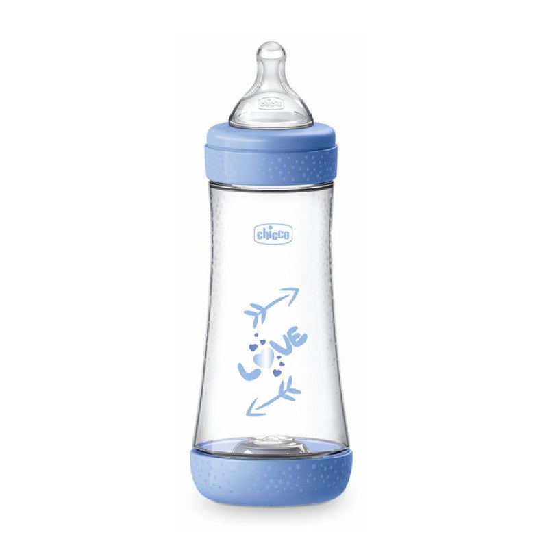 Chicco Perfect5 PP Silicone Feeding Bottle- 150ml/ 240ml/300ml (Pink/Blue)-6