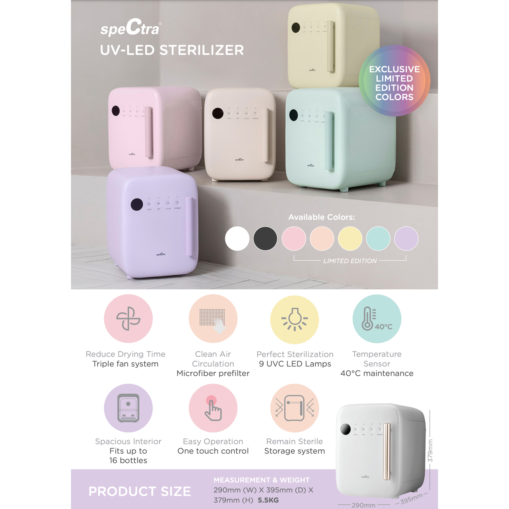 Spectra UV Sterilizer (Various Colours)-8