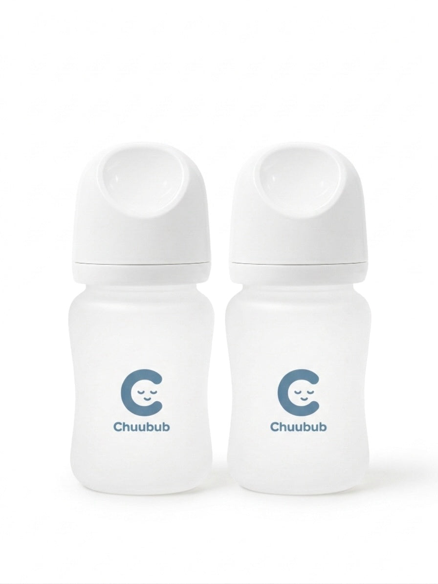 Set of Two: SiliGlass Milk Bottle 150ml