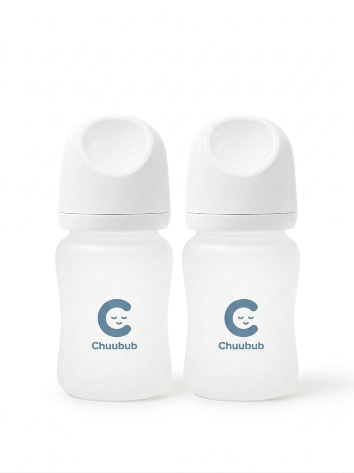Set of Two: SiliGlass Milk Bottle 150ml