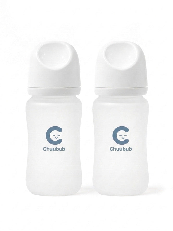 Set of Two: SiliGlass Milk Bottle 240ml