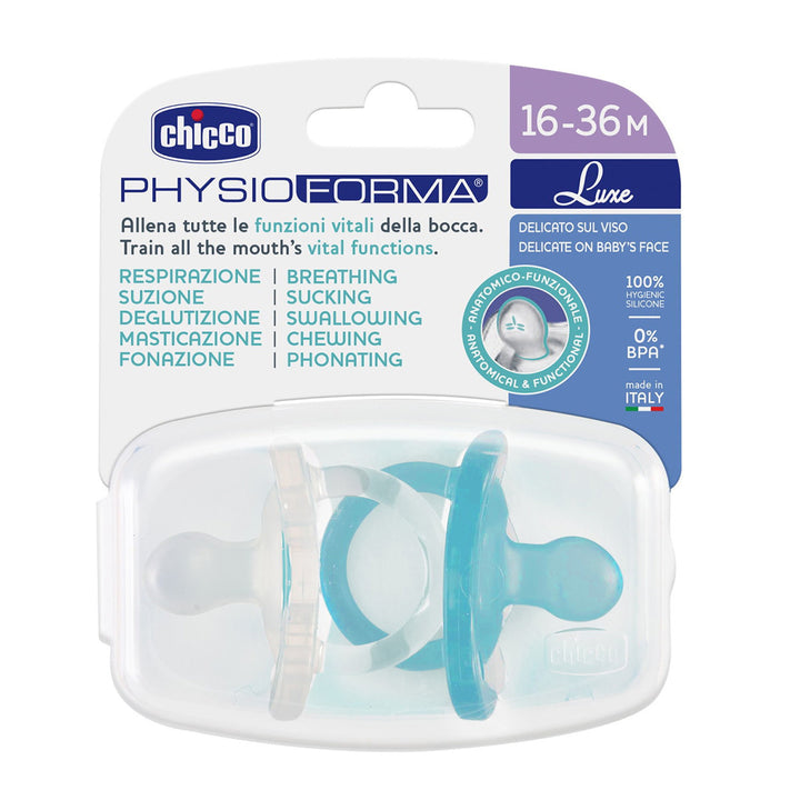 Chicco Physioforma Silicone Soother Soft Luxe 16-36M Blue Orange 00073035310000