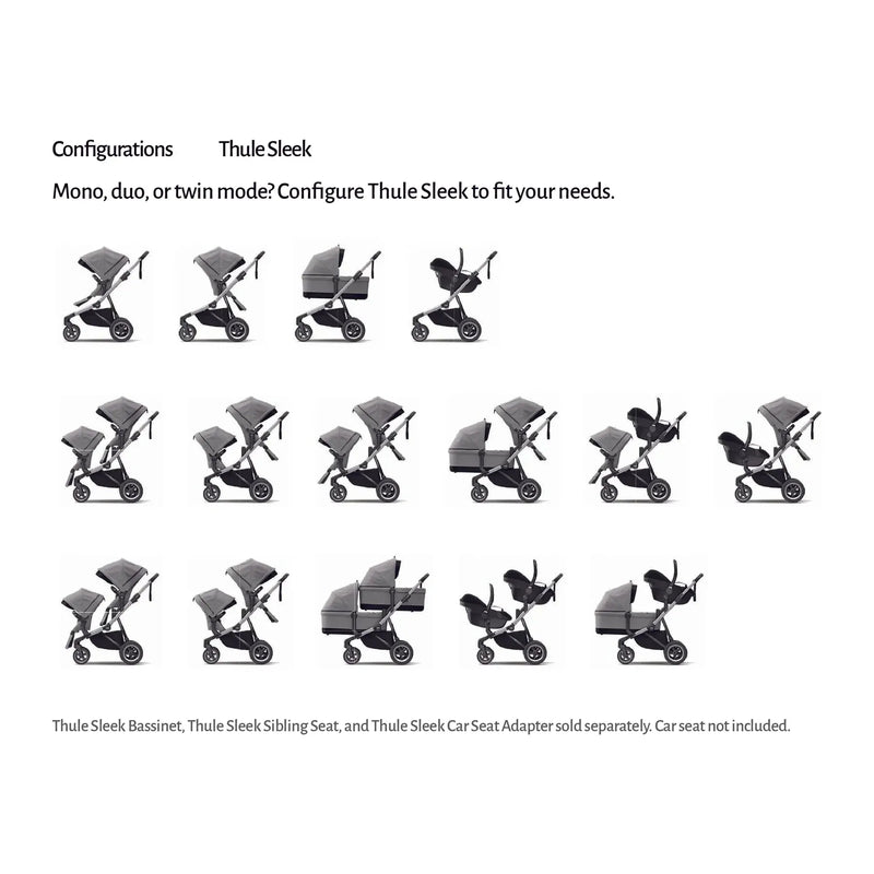 Thule Sleek: Convertible Single-to-Double Urban Stroller + Sibling Seat-30