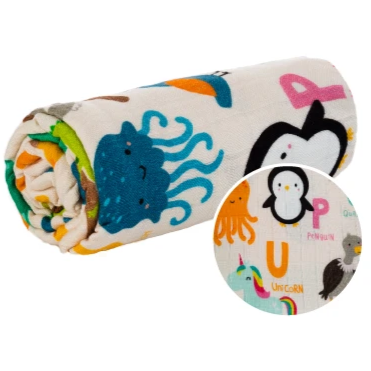 Tula Cuddle Me Baby Throw Blanket Large - Animal Alphabet-1