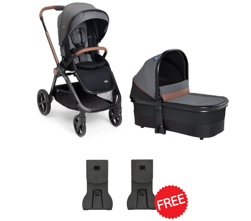 Chicco Mysa Stroller & MYSA LIGHT CARRYCOT BLACK SATIN (Promo)