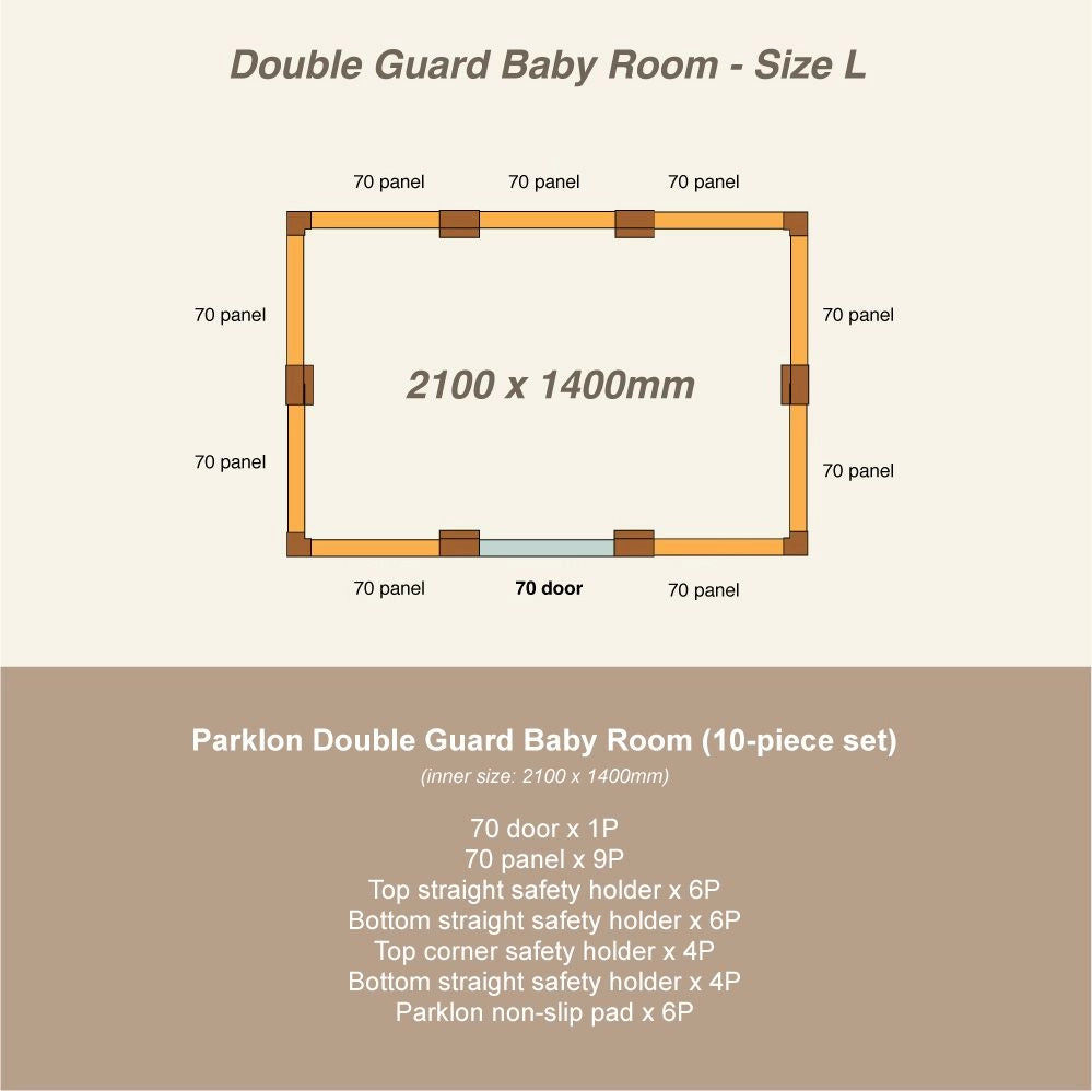 Parklon Double Guard Baby Room - Oatmeal Beige (size L)