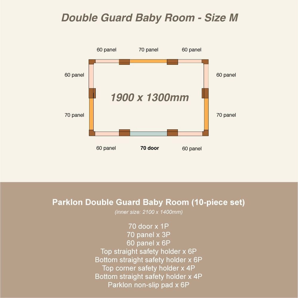Parklon Double Guard Baby Room - Oatmeal Beige (size M)