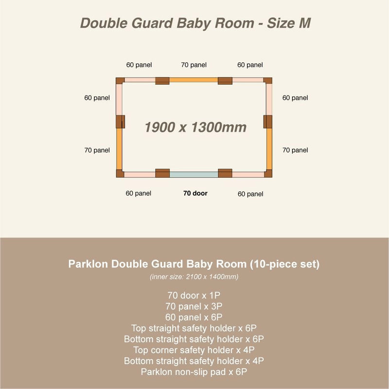 Parklon Double Guard Baby Room - Oatmeal Beige (size M)-2