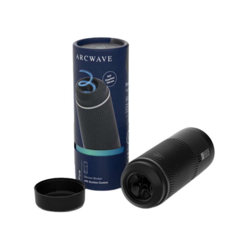 Arcwave Pow Manual Stroker Cleantech Silicone Male Masturbator - Black-1