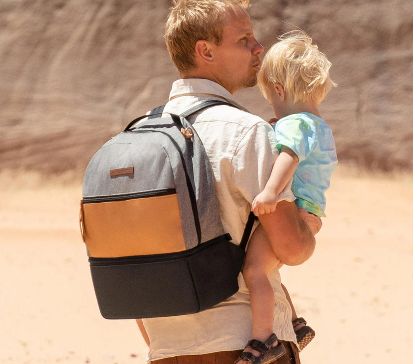 Petunia Pickle Bottom Axis Backpack: Camel/Graphite (CNY Promo + GWP)