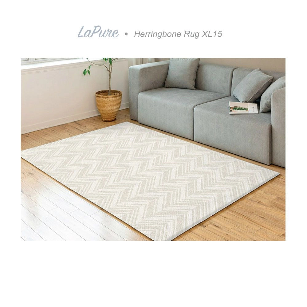 Parklon LaPure Herringbone Rug Fabric Beige (size XL15)