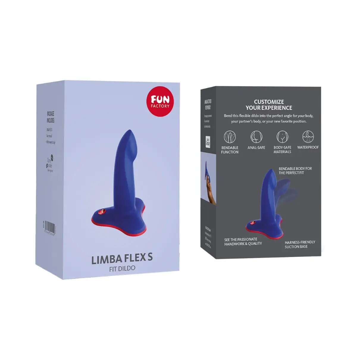 Fun Factory Limba Flex Bendable Silicone Dildo with Suction Cup Small