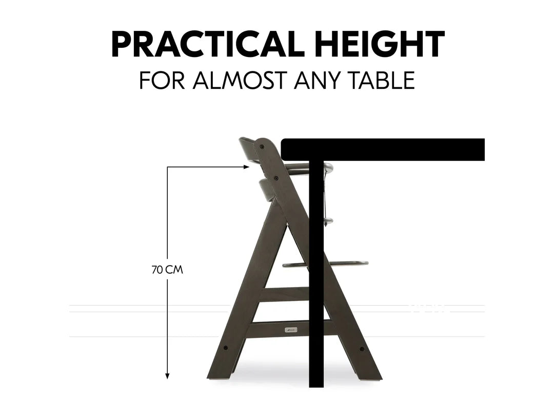 Hauck Alpha+ Deluxe: High Chair + Tray - Charcoal Grey (New)-4