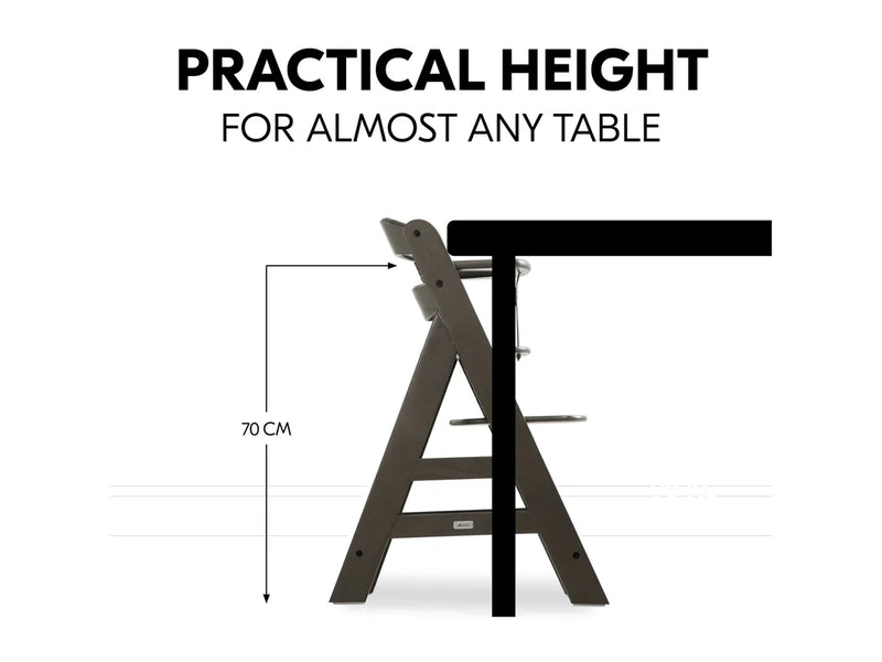 Hauck Alpha+ Deluxe: High Chair + Tray - Charcoal Grey (New)-4