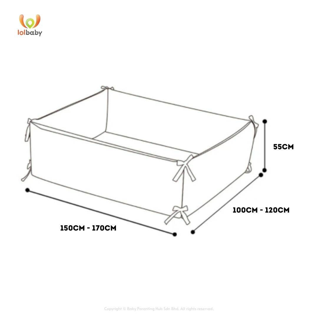 LOLBaby Microfibre Large Bumper Bed Big Moon Little Baby