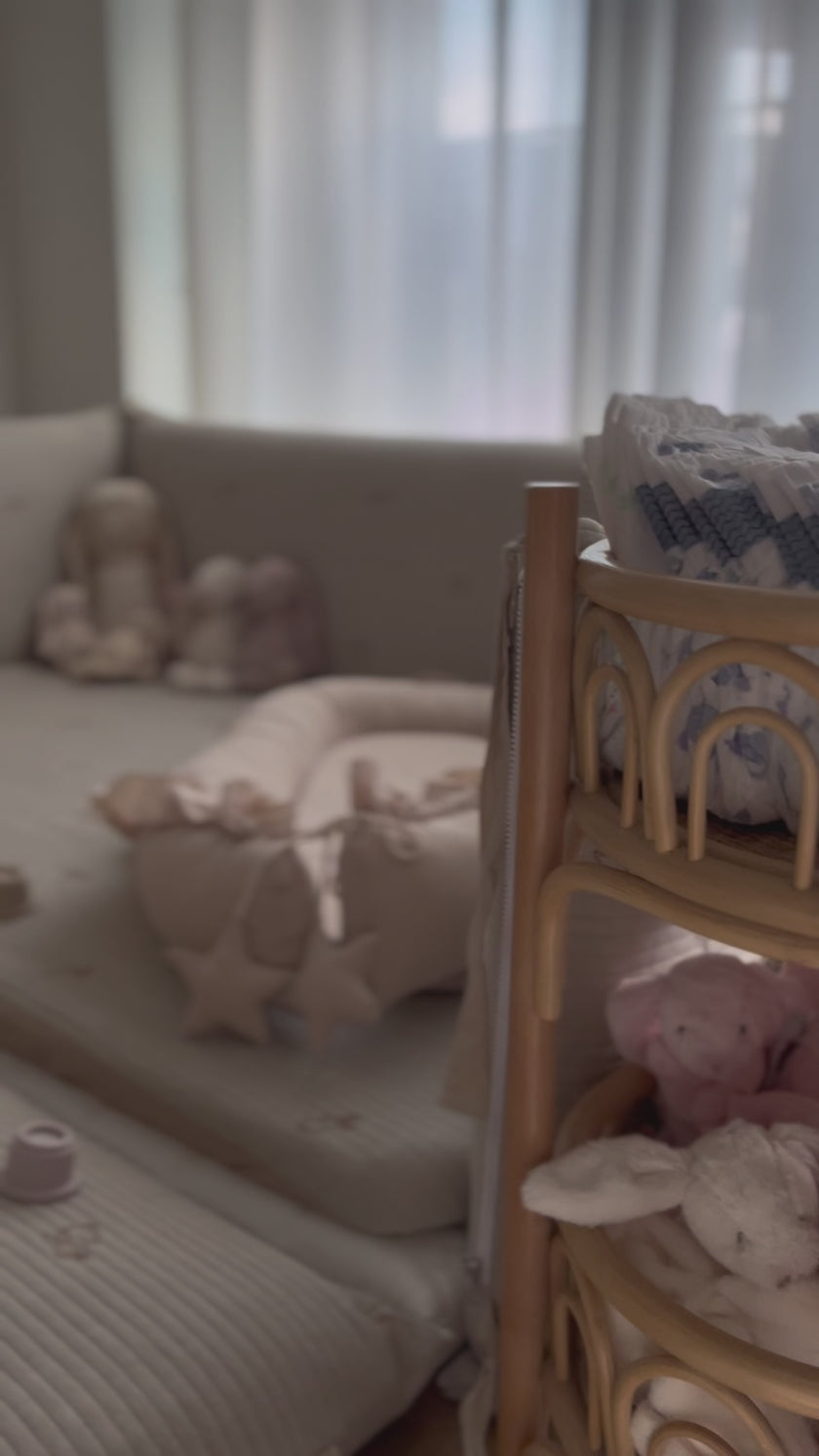 LOLBaby Cotton Embroidery Bumper Bed with Hanging Toy and Canopy - Golden Rabbit  (PO End April 25)