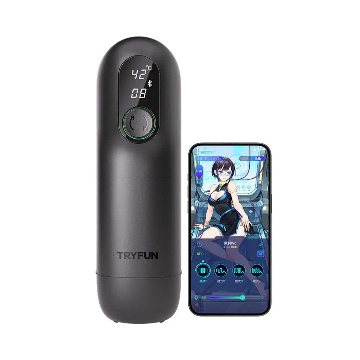 TryFun Black Hole Pro APP-Controlled Smart Retractable Male Masturbator