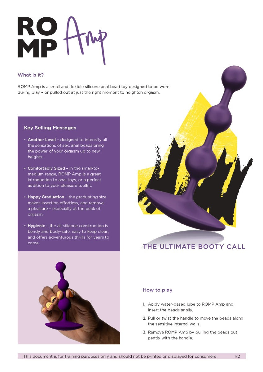 Romp Amp Silicone Anal Beads (Purple)-3