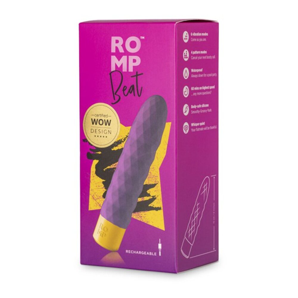 Romp Beat Rechargeable Silicone Ribbed Classic Vibrator