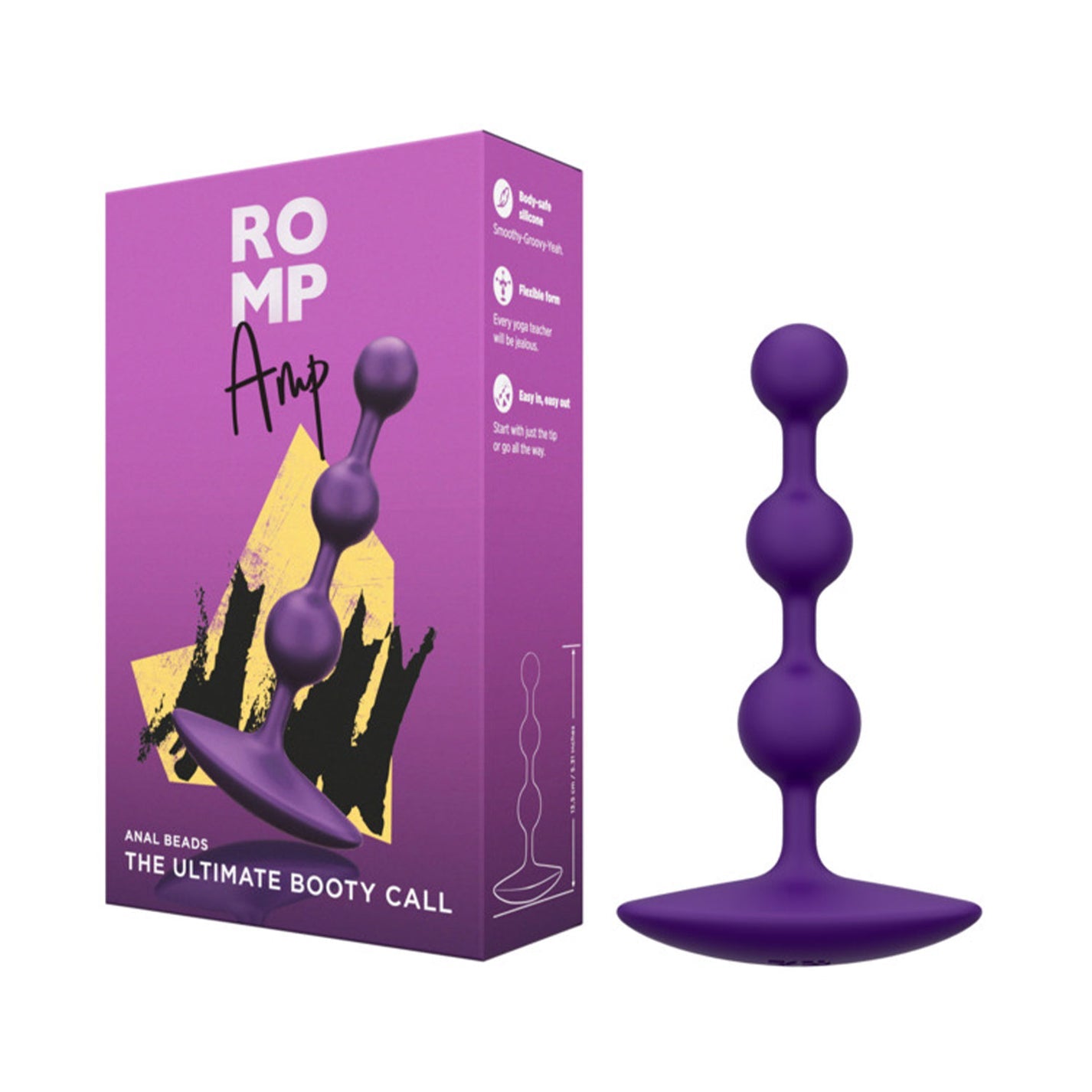 Romp Amp Silicone Anal Beads (Purple)-1