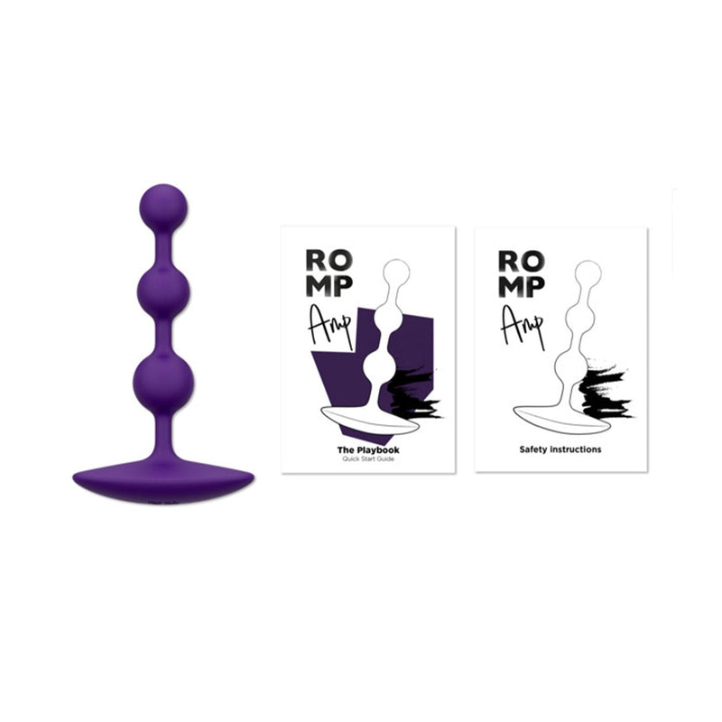 Romp Amp Silicone Anal Beads (Purple)-2