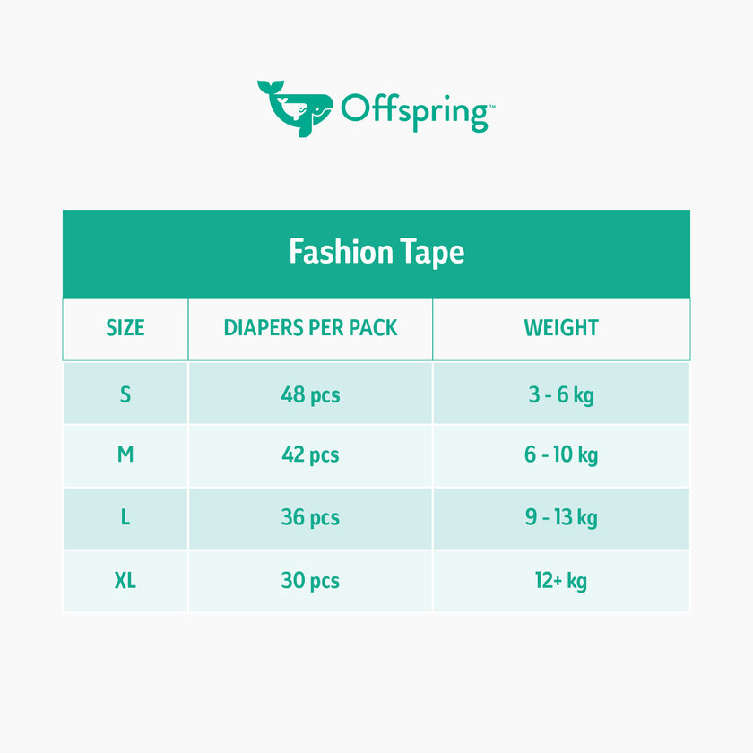 Offspring Fashion Newborn Diapers (1 carton - 4 packets) - Random Designs