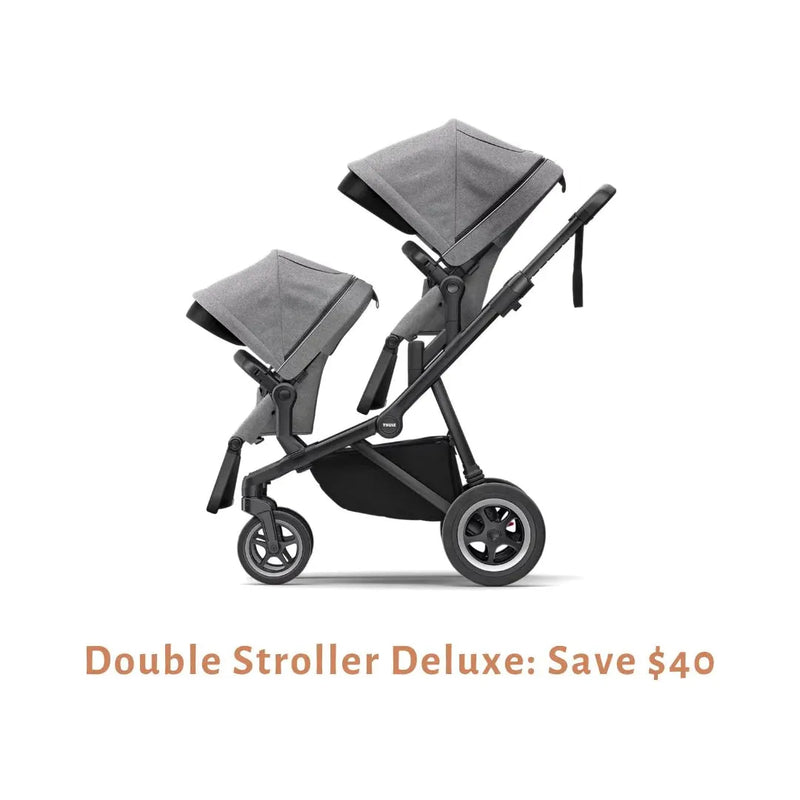 Thule Sleek: Convertible Single-to-Double Urban Stroller + Sibling Seat-1
