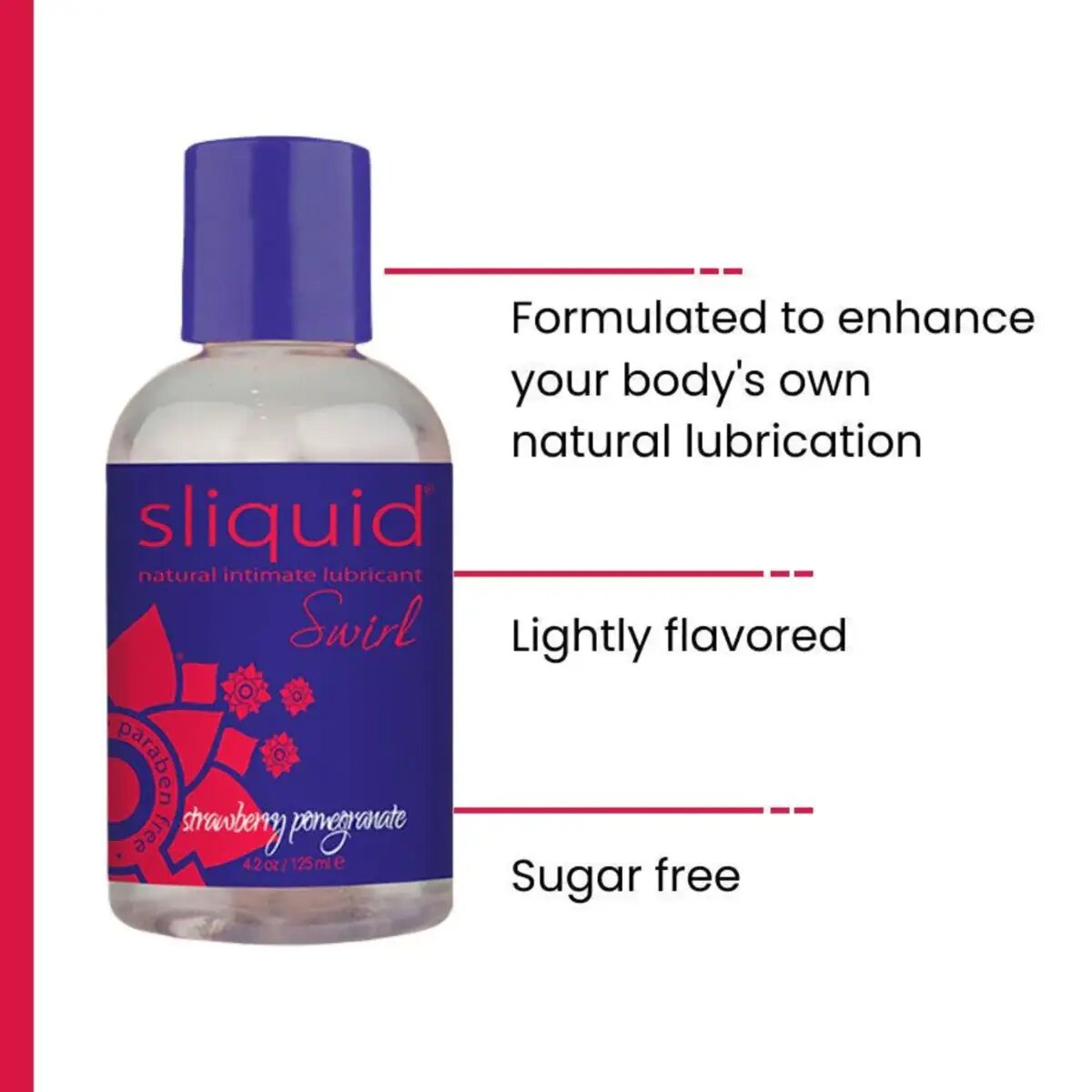 Sliquid Swirl Natural Intimate Water Based Lubricant Strawberry Pomegranate