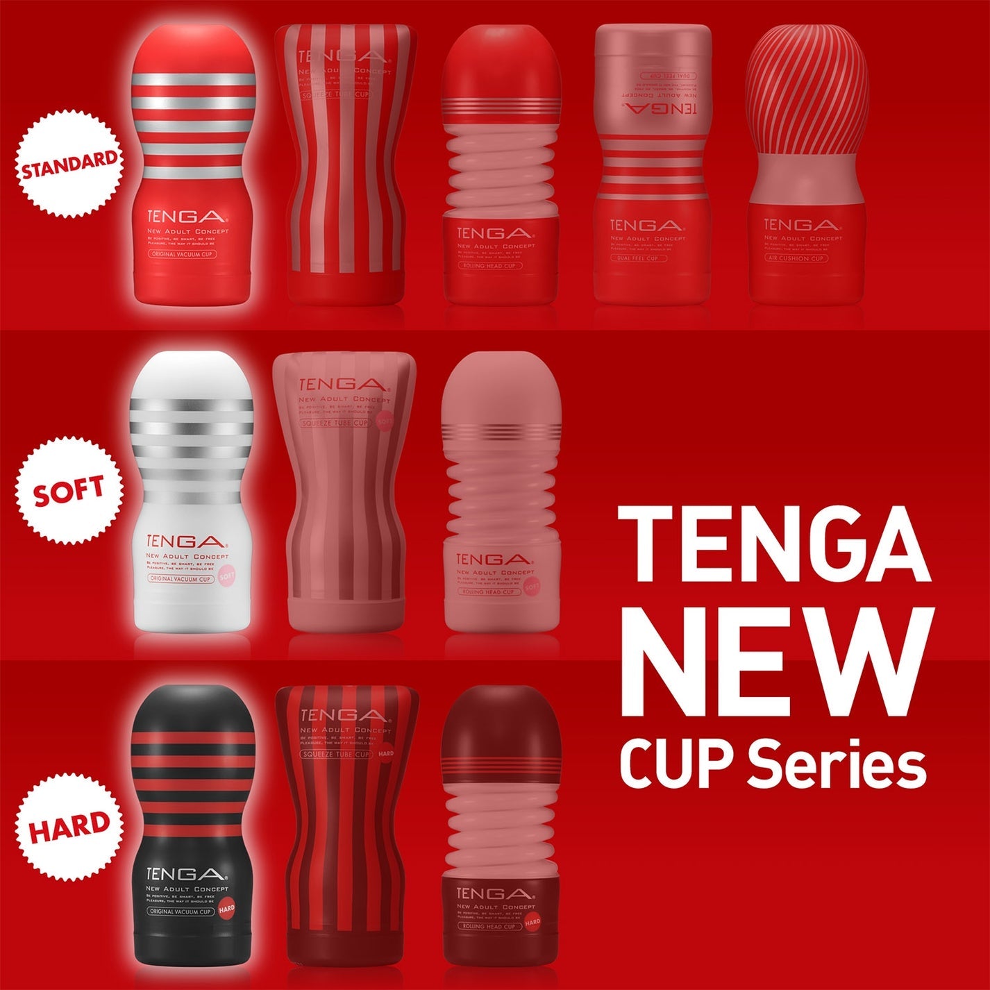 Tenga New Original Vacuum Cup Masturbator (Red)-3