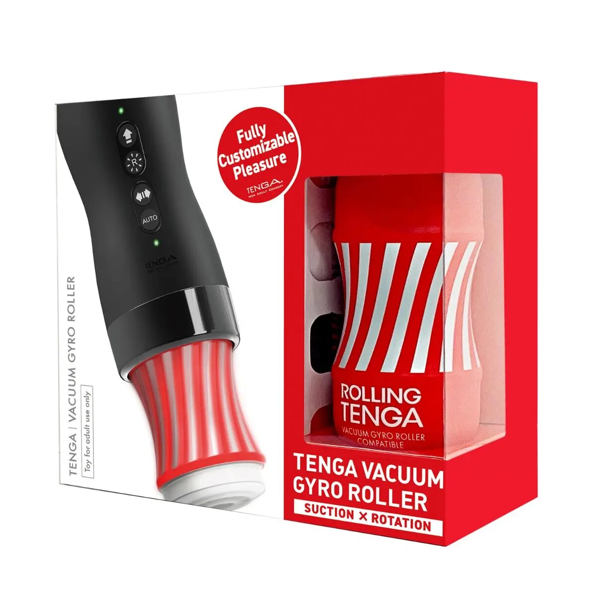 Tenga Vacuum Gyro Roller Rechargeable Male Masturbator + Rolling Cup