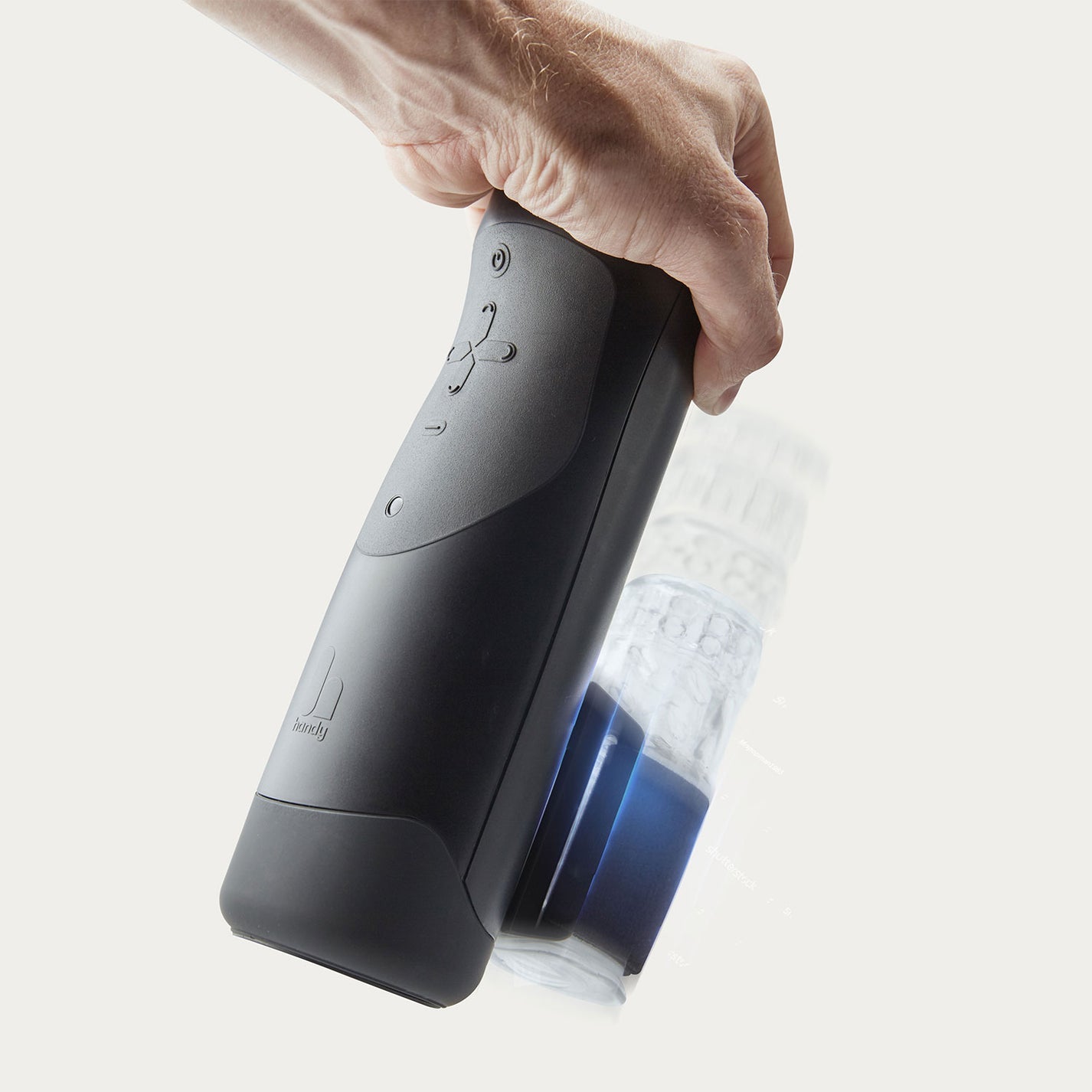The Handy App Controlled Interactive Bluetooth Stroker Male Masturbator (Black) [International Adaptor]