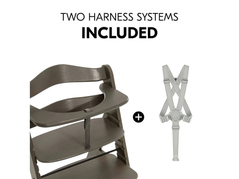 Hauck Alpha+ Deluxe: High Chair + Tray - Charcoal Grey (New)