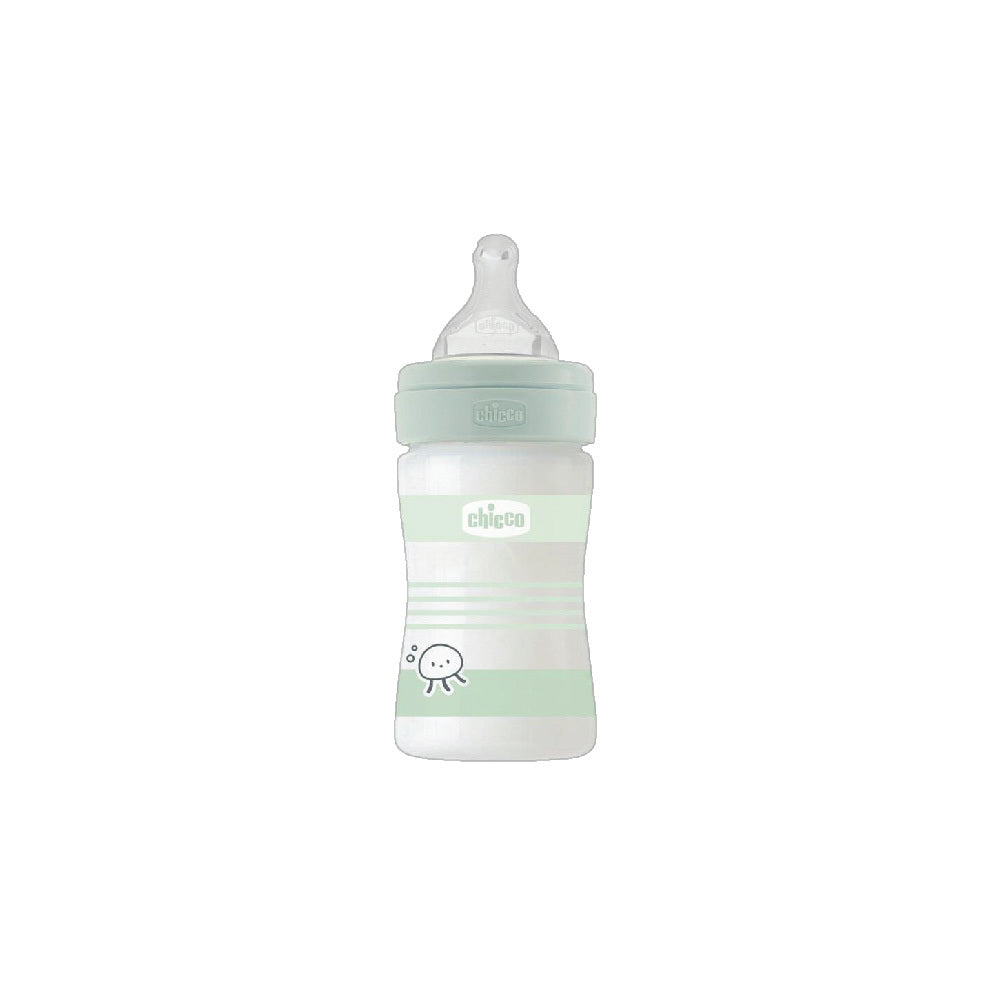 Chicco Well Being PP Glass Feeding Bottle 150ml - Green (Unisex)-1