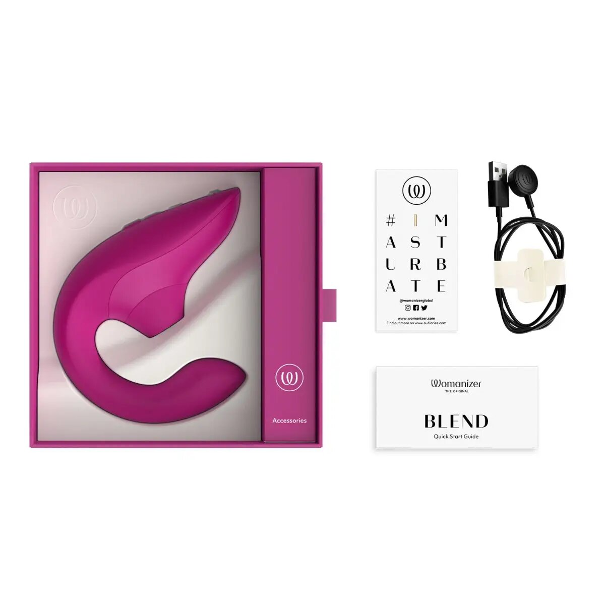 Womanizer Blend Rabbit Vibrator With Pleasure Air Technology Vibrant - Pink