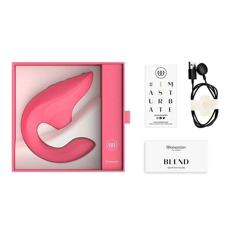 Womanizer Blend Rabbit Vibrator With Pleasure Air Technology Vibrant - Rose-3