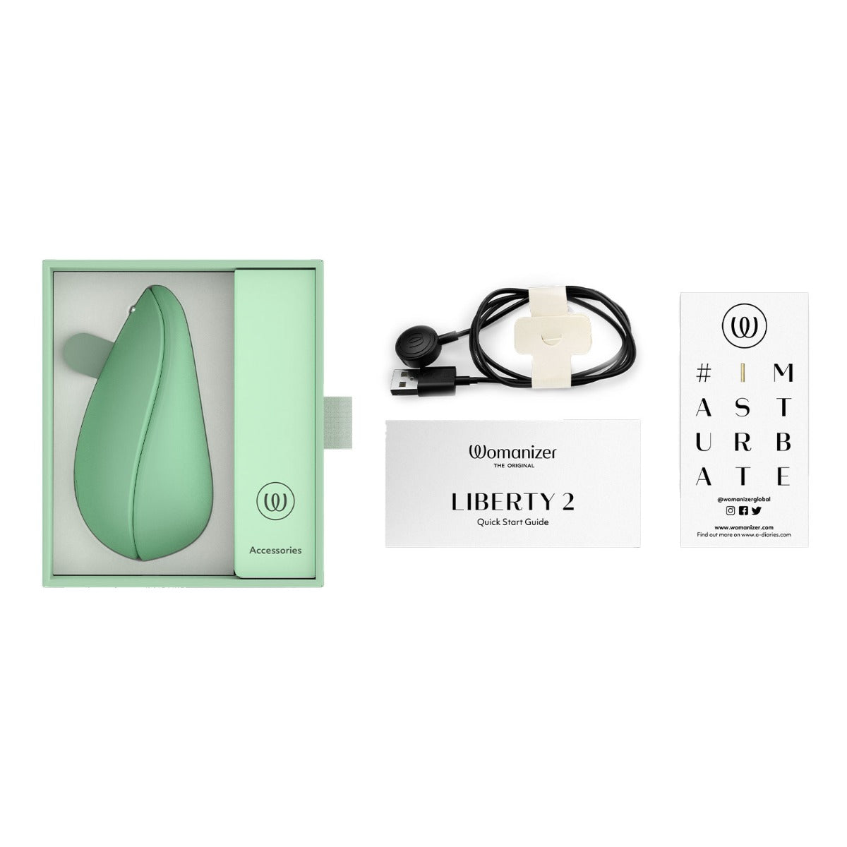 Womanizer Liberty 2 Rechargeable Clitoral Stimulator With Pleasure Air Technology Vibrant Sage