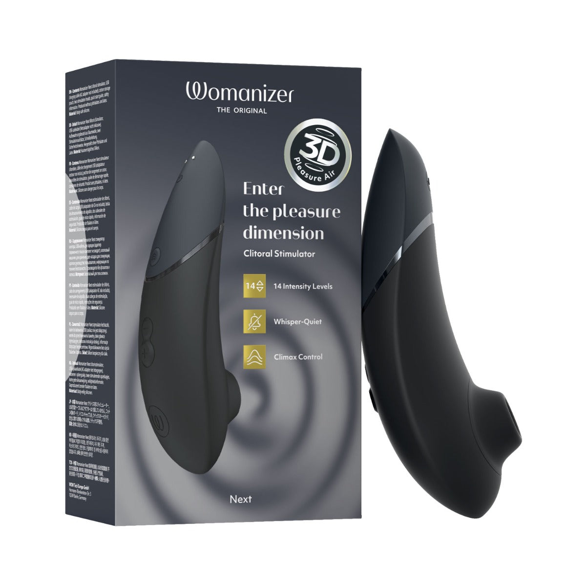Womanizer Next Clitoral Stimulator with 3D Pleasure Air Technology - Technology Black