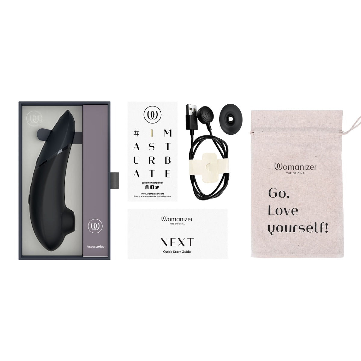 Womanizer Next Clitoral Stimulator with 3D Pleasure Air Technology - Technology Black