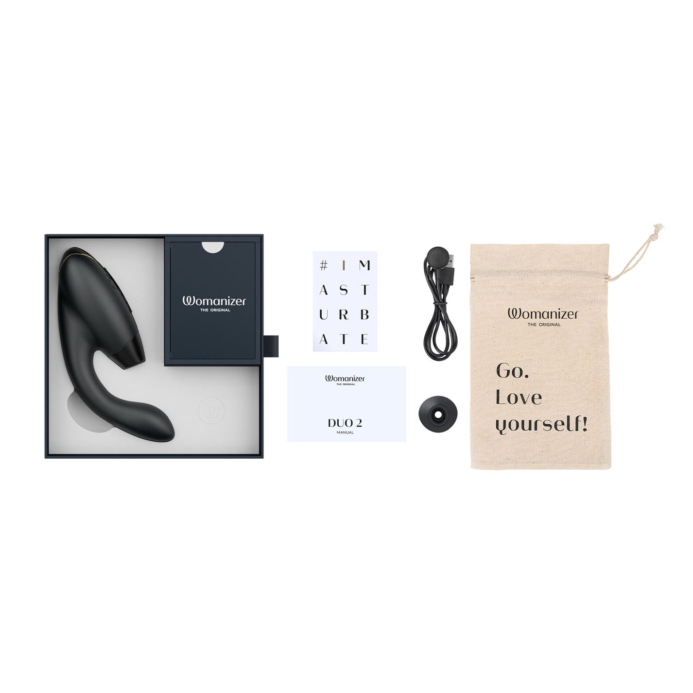 Womanizer Duo 2 Pleasure Air Clitoral Stimulator And G-Spot Vibrator (Black)