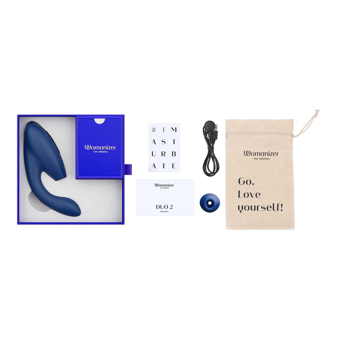 Womanizer Duo 2 Pleasure Air Clitoral Stimulator And G-Spot Vibrator (Blueberry)