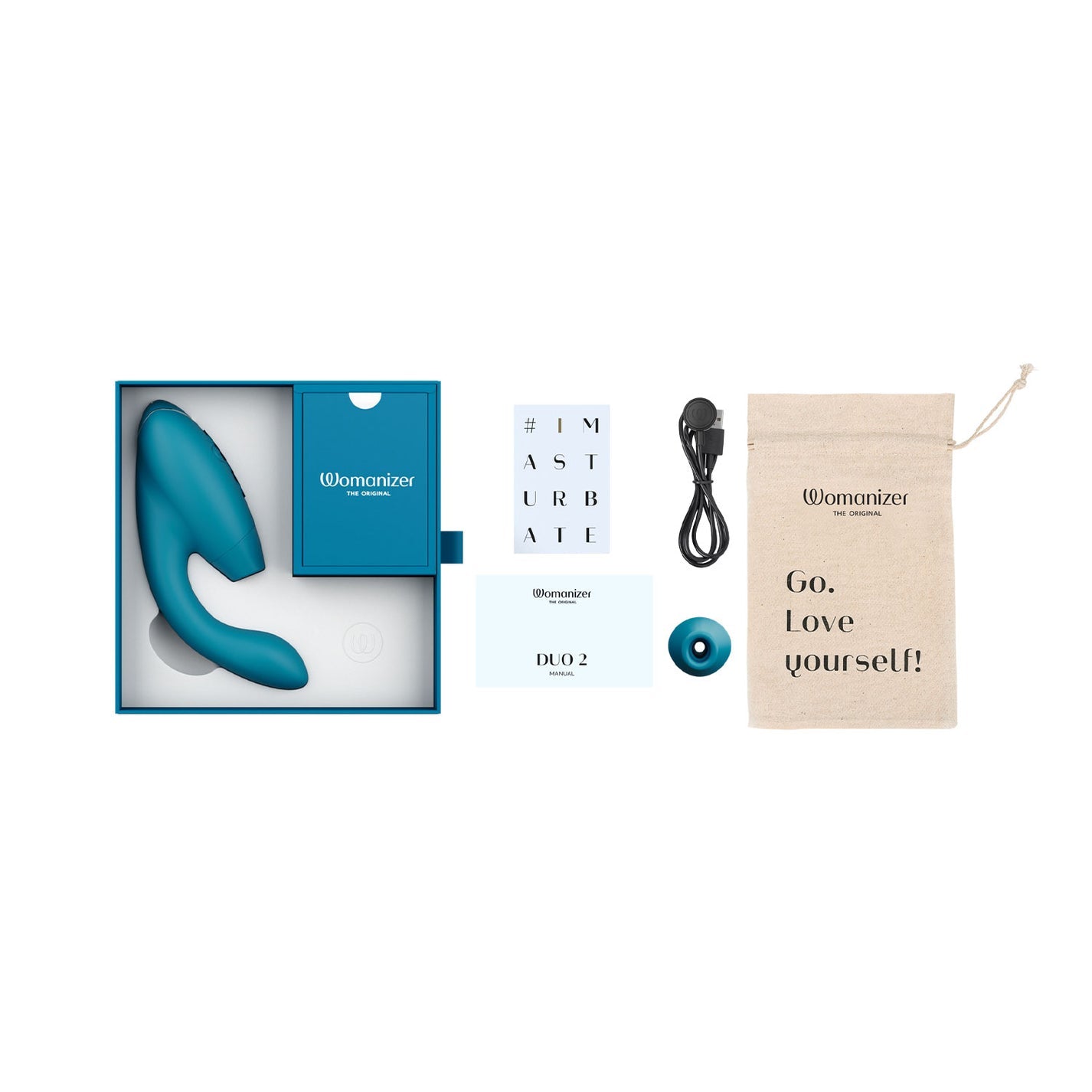 Womanizer Duo 2 Pleasure Air Clitoral Stimulator And G-Spot Vibrator (Petrol)